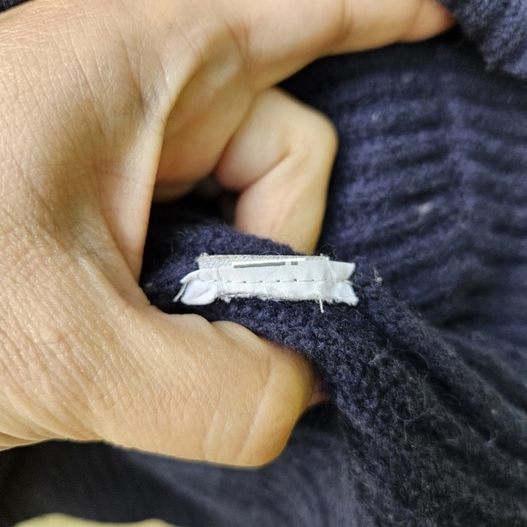 J. Crew navy Ribbed Popover quarter-snap sweater with pockets size small - Picture 6 of 6